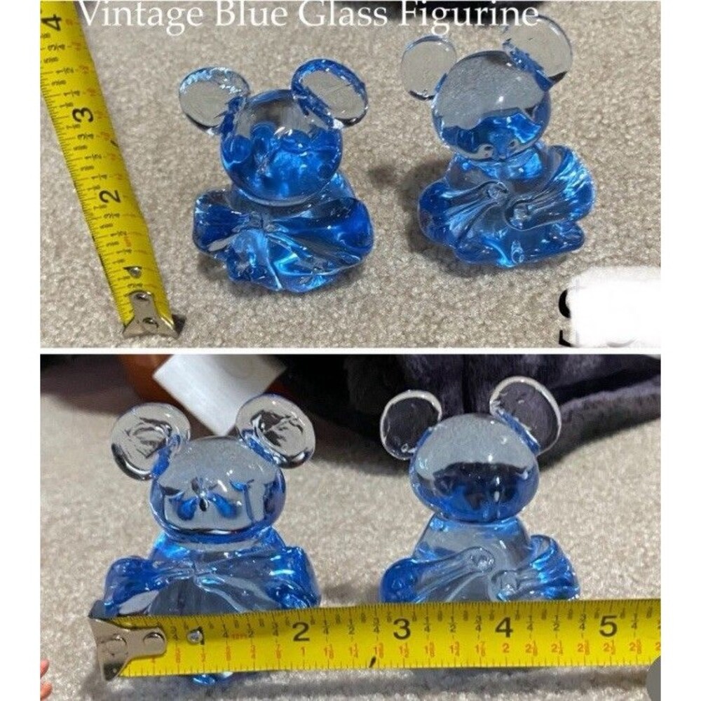 Vintage Hand Blown Blue Art Glass Cute Delicate Paperweight Figurine